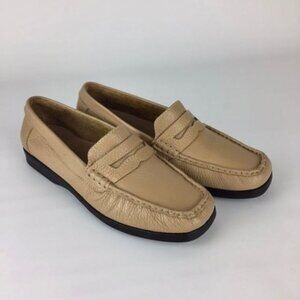 Rockport Tan Camel Pebbled Leather Penny Loafers 7.5